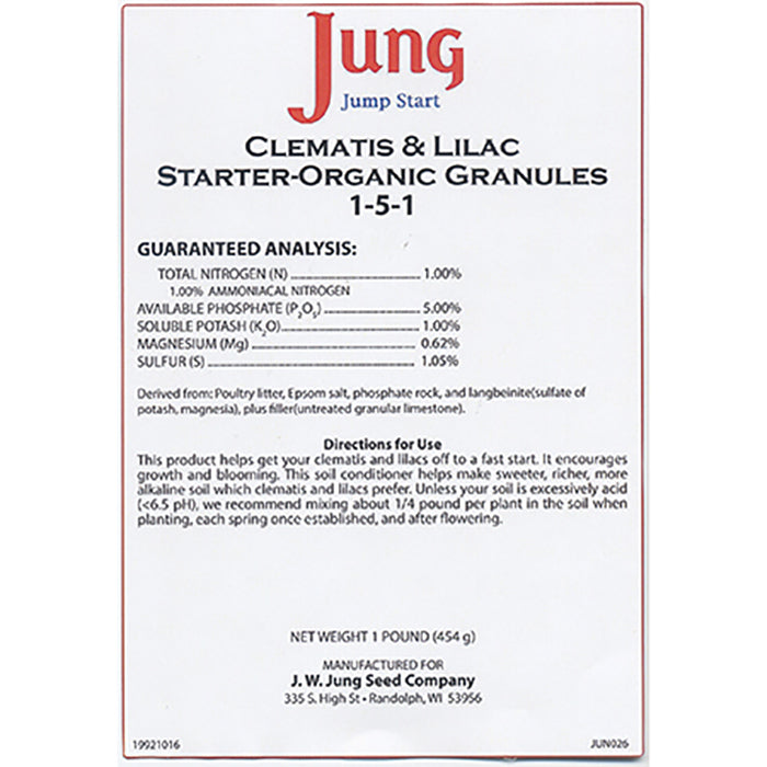  Jung's Clematis And Lilac Starter 1-5-1